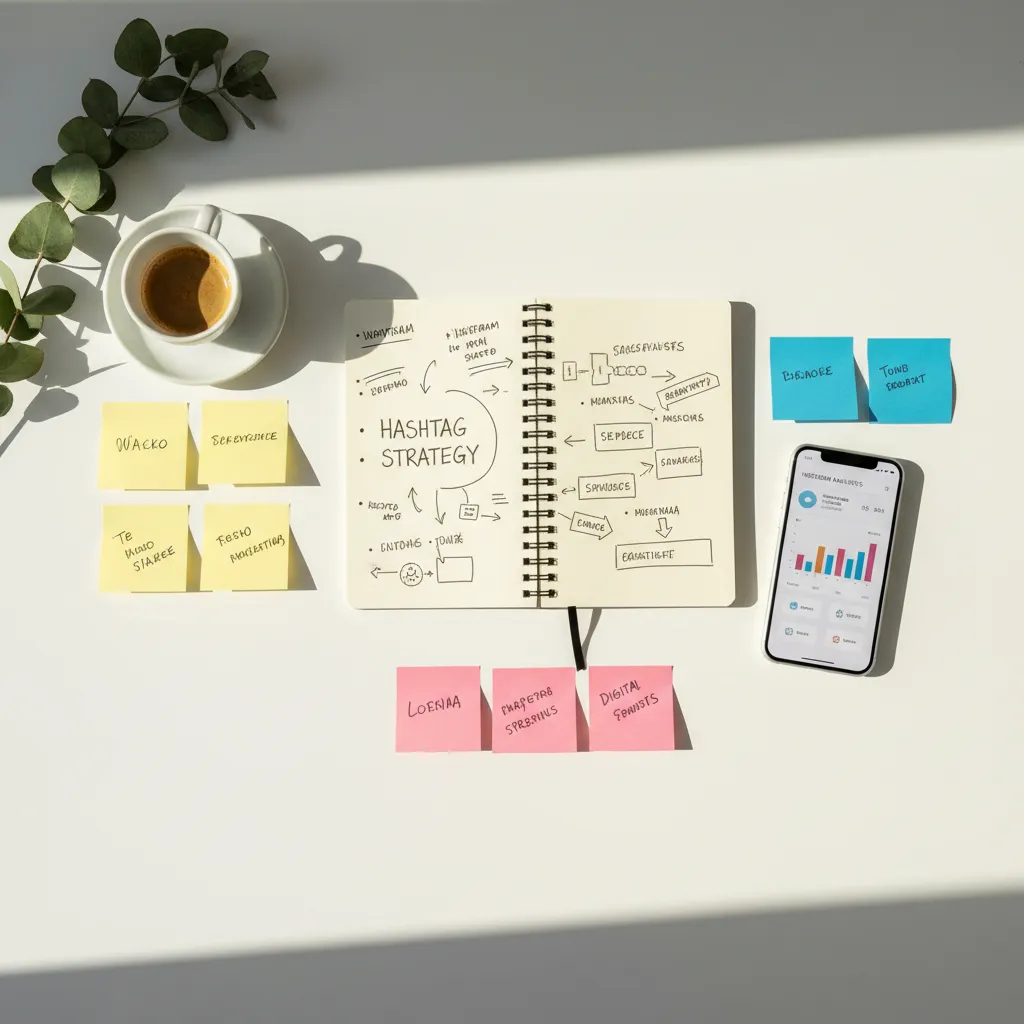 Organizzare gli hashtag in set tematici su carta o in un foglio di calcolo è il primo passo della strategia