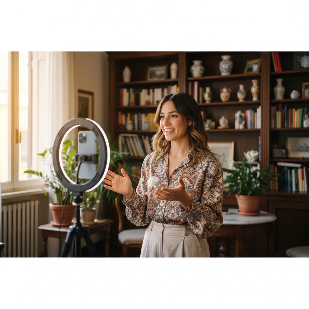 Creazione di un Reel Instagram con attrezzatura essenziale per creator