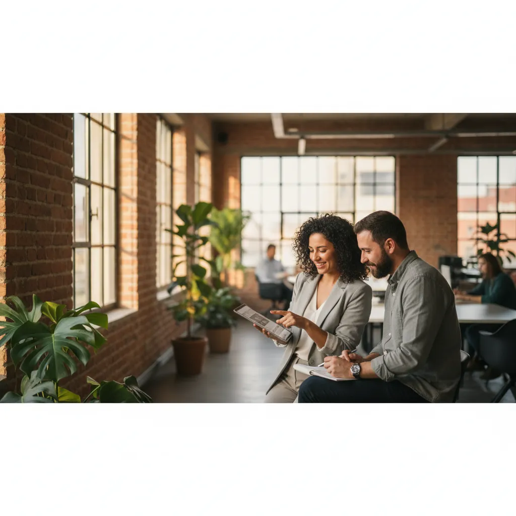 Collaborazione tra creator italiani in uno spazio di coworking milanese