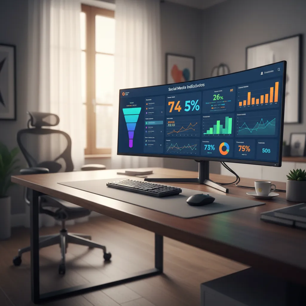 Dashboard di Looker Studio con i KPI social e i funnel di conversione