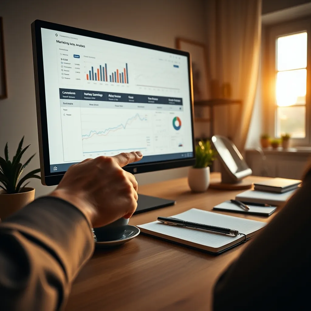 Analisi dei dati di marketing digitale su dashboard con metriche di conversione