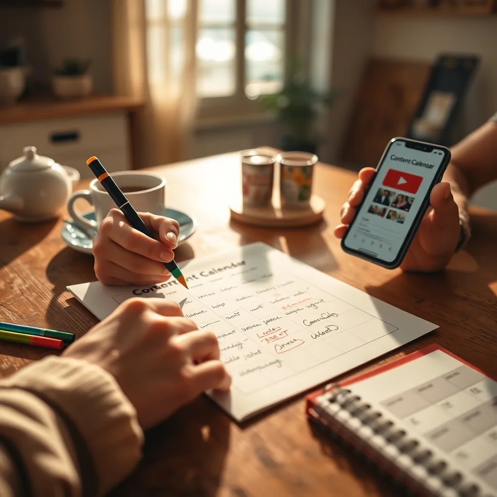 Pianificazione del calendario editoriale per il primo mese di pubblicazione su YouTube