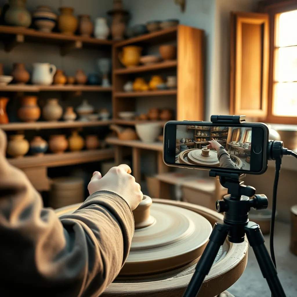 Un artigiano italiano registra il processo creativo per i Reels Instagram del proprio profilo