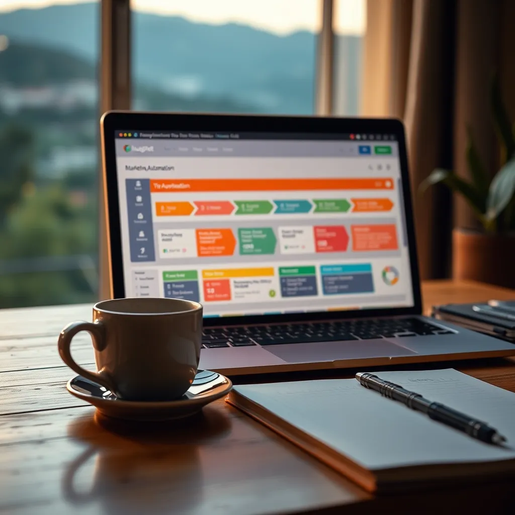 Flusso di marketing automation su schermo: uno dei servizi chiave di NUR