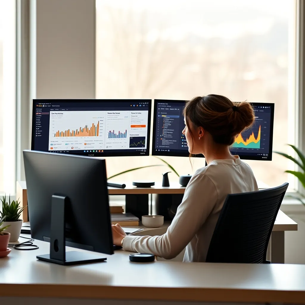 Una laureata in digital marketing al lavoro su campagne e analisi dei dati